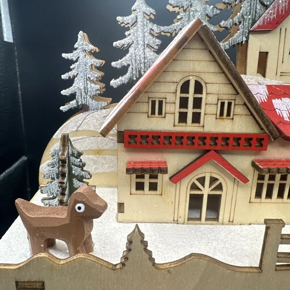 Wooden Advent Calendar Battery Operated 24 drawer Christmas Holiday Works 14